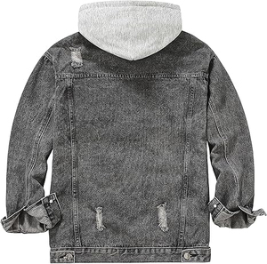 Veste à capuche en denim noir personnalisée, zippée, oversize, hiver, éco-responsable, premium, décontractée, unisexe, streetwear, vêtement d'extérieur 270g - Product Image 1