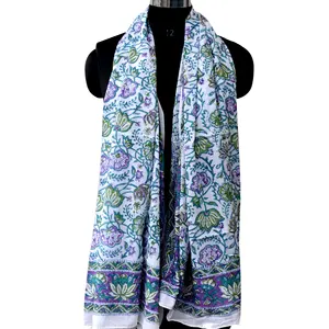 印度美丽纱笼最舒适纯棉薄纱面料手工围巾，装饰潮流女性杜帕塔批发