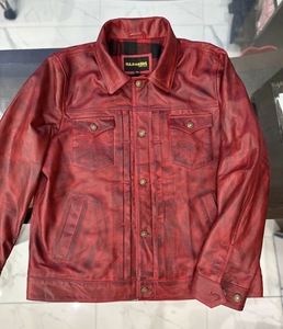 Chaqueta de Motociclista Clásica de Cuero para Hombre, Estilo Occidental, Impermeable, Transpirable, Resistente al Viento, con Detalles de Piel, Aspecto Rústico - Product Image 4