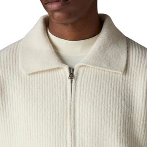 Chaqueta de punto acanalado extragrande con cremallera para hombre, chaqueta bomber informal con cremallera, chaqueta de punto suave con cremallera para hombre, ropa de invierno - Product Image 3