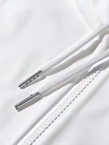 Chaleco sin mangas con capucha para hombre, blanco, con cremallera completa, informal, talla grande, para otoño, de color liso, de terciopelo, con bolsillos tejidos, 100% - Product Image 5