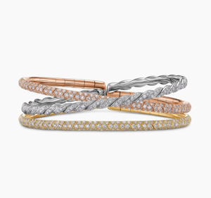Classic Women 18K Gold Plated Tennis <b>Bracelets</b> With Round Brilliant Cut Diamonds Channel Set Alloy Bangles For Wedding - Product Image 2