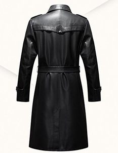 Meilleur prix de gros pour un manteau en cuir sur mesure pour homme, manteau long de haute qualité - Product Image 3