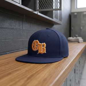 Gorra de Béisbol Unisex Azul Marino de 6 Paneles con Cierre a Presión y Logotipo Bordado en Dorado, Ajustable, para las Cuatro Estaciones - Product Image 3