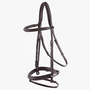 Brida de caballo de filete suave anatómica Ecuestre para exteriores de cuero italiano de alta calidad personalizable por elección profesional - Product Image 4