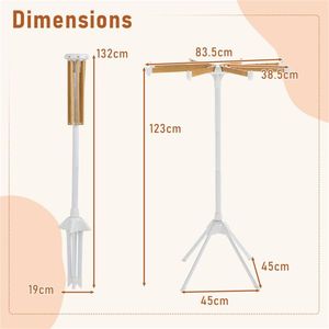 Foldable Bamboo Clothes Drying Rack with 40 Hanger Slots Space Saving Indoor <b>Laundry</b> Drying <b>Stand</b> - Product Image 3