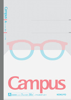 Cuaderno Espiral Plano Semi-B5 KOKUYO Campus X Zoff, 7mm, con Puntos, Rayado A, 30 Hojas, Azul Claro, Papel Japonés, para Estudiantes