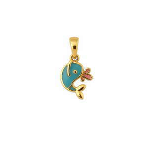 Namivaa Ensemble de boucles d'oreilles pendantes en or jaune 18 carats avec motif d'oiseau mignon pour femme, émail bleu, finition polie, inspiré de la nature, cadeau de fête, bijoux - Product Image 3