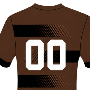 Dark Brown Black Rugby <b>Jersey</b> <b>Short</b> Sleeve Crew Neck Striped Team Uniform Custom Breathable Training Performance Athletic Sports - Product Image 4