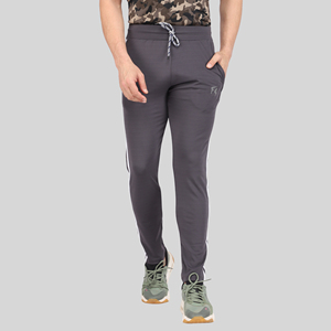 Pantalon de survêtement sport bleu à quatre voies avec bande latérale, logo personnalisable, impression HD, délavage coloré, 100 % polyester, séchage rapide, tailles homme M/L/XL - Product Image 1