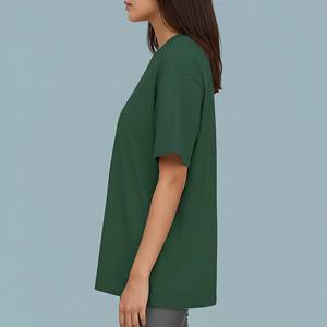 Custom Made Summer Streetwear women t-shirts Drop Shoulder Oversized 100% Cotton Boxy Fit Crew Neck High Quality Quick Dry OEM - Product Image 3