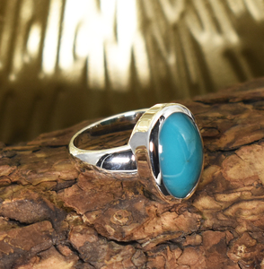 Bague Chevalière Sleeping Beauty en Argent Sterling 925 avec Turquoise Naturelle, Pierre Précieuse Ovale, Bague Pierre de Naissance en Turquoise - Product Image 2