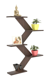 Estante de Pared Estilo Art Deco de Madera y Metal con Recubrimiento de Polvo Negro, Acabado en Madera Marrón Pulida y Toallero para Almacenamiento - Product Image 5