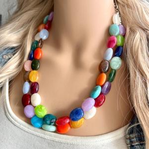Oversized Acrylic Resin Chain Link <b>Statement</b> <b>Necklace</b> Chunky Women Fashion Jewelry Handmade Wholesale Manufacturer Supplier - Product Image 1
