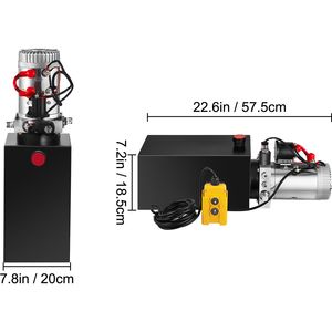 Nuova Pompa Idraulica a Singolo Effetto da 10 Quarti con Pompa Elettrica e Serbatoio in Metallo per Rimorchio Ribaltabile - Product Image 4