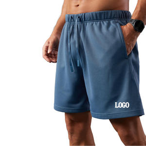 High Quality Breathable Double <b>Layer</b> Polyester Spandex Gym Running Shorts Drawstring Closure <b>Mid</b> Waist for Men Yoga Sport - Product Image 1