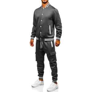 Ensemble de survêtement en cuir PU pour homme, 2 pièces, coupe slim, veste zippée et pantalon, tenue de haute qualité - Product Image 4