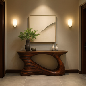 Mueble Consola de Madera Sólida Rústica Moderna Personalizada Luxali, Mesa Estrecha Hecha a Mano para Entrada de Hotel, Apartamento, Sala de Estar, Regalo para el Hogar - Product Image 3