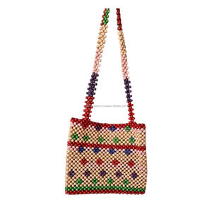 Nouvelle collection à la mode de sacs de perles pour femmes décontracté gris couleur fronde sacs de perles faits à la main - Product Image 4