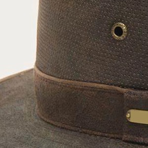 Sombrero de vaquero de cuero personalizado en stock, precio bajo, sombrero de cuero duradero para exteriores, hecho en Pakistán - Product Image 4