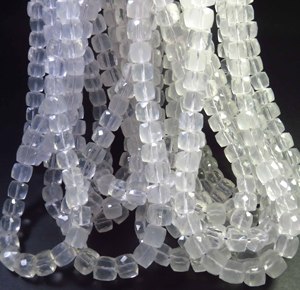 Top Grade Natural Clear Ice Quartz Faceted Gemstone Beads 6-8mm 16"Inch Ice Quartz Box Cube Shape Center <b>Drill</b> Beads For <b>jewelry</b> - Product Image 4