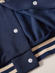 New Style Custom <b>Men's</b> Embroidered Plane Design Versity <b>Jacket</b> with Stand Collar <b>Canvas</b> Fabric Waterproof & Breathable Wholesale - Product Image 5