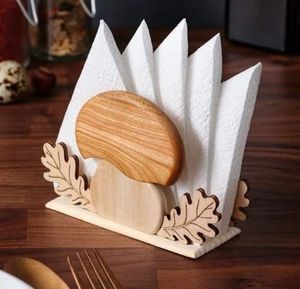 Modern Wooden <b>Tissue</b> Box Stand with Sun and Wave Design Eco-Friendly Handmade Durable Free-Standing for Bathroom or Kitchen Use - Product Image 2