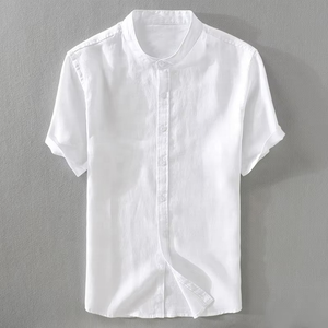 Camisa Casual de Lino y Algodón para Hombre, Manga Corta, Transpirable, para Playa - Product Image 2