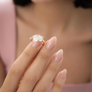 Anillo de compromiso de oro macizo de 18 quilates con diamante talla pera para mujer, cultivado en laboratorio, certificado IGI, estilo clásico - Product Image 3