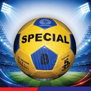 ลูกฟุตบอล Brand Plus BPI-788 รุ่นโปรโมชั่น ขนาด 5 สีเหลืองน้ำเงิน ปักโลโก้ได้ ผลิตจาก PU เย็บมือ น้ำหนักเบา สำหรับเด็กเล่น - Product Image 3