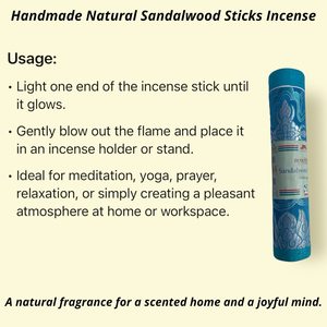 Incienso Artesanal de Sándalo Tibetano de Nepal, Ecológico, en Barra de 8 Pulgadas, Set de 3 Fragancias Naturales Divinas, 50-60 Minutos de Duración, Cultivado en Primavera - Product Image 4