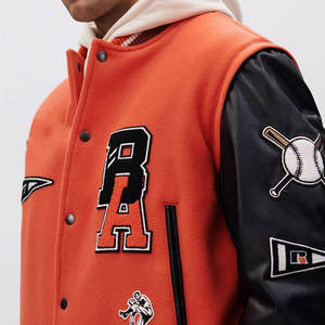 Chaqueta de Béisbol Varsity con Cuello Alto, Bordado y Logotipo Frontal, de Tela de Lana de Secado Rápido y Cómoda, Precio Económico, Prenda Exterior Moderna - Product Image 5