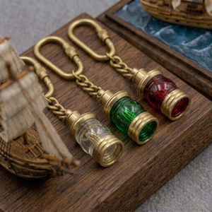 <b>Vintage</b> Brass Lantern Keychain Nautical Marine Lantern <b>Key</b> Ring Maritime Collectible Gift Accessory - Product Image 5