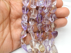 Ametrine Tumble Nugget, multi-tons, facettée, polie, 8 pouces, environ 15-20 mm de long, pierre naturelle, certifiée par un tiers - Product Image 2