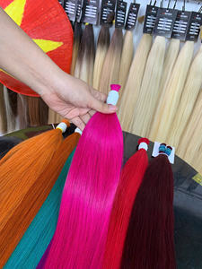 Cheveux vierges vietnamiens en vrac, extensions de cheveux, couleur teinte vive, fournisseur en gros spécial, lisses, prêts à être expédiés - Product Image 4