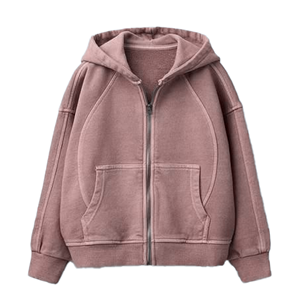 Oversized Hooded Zip-Up Sweatshirt Unisex Solid Cotton French Terry Casual Autumn Regular Sleeve Breathable - Product Image 2