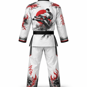 Venta al por mayor: Diseña tu propio Karate Gi 100% Poliéster/Algodón, Suministro Directo de Fabricante OEM, Secado Rápido, Absorción de Humedad, Corte Delgado Frontal - Product Image 2