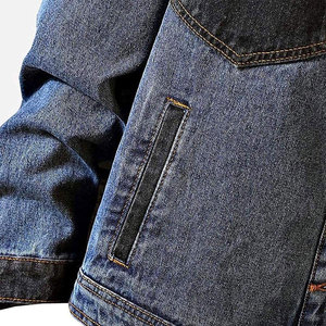 Veste en jean personnalisée pour homme |   Veste en jean décontractée coupe slim avec fermeture boutonnée |   Veste de style streetwear pour hommes - Product Image 6