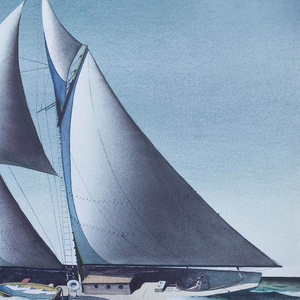 Paire de tableaux de yachts imprimés sur toile, art mural nautique, paysage marin, bateau à voile, pour la décoration intérieure, 89,15Lx3,3Wx59,7H cm - Product Image 3