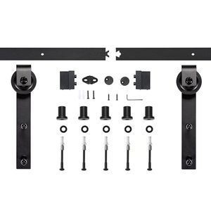 4.9ft/6FT/6.6ft/8FT acciaio al carbonio rustica fienile porta Hardware per interni scorrevoli in legno porta fienile - Product Image 6