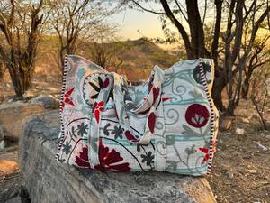 Cotton Kantha Suzani <b>Patchwork</b> Tote <b>Bag</b> – Handmade Ethnic Shoulder <b>Bag</b> for Travel, Shopping & Daily Use - Product Image 2