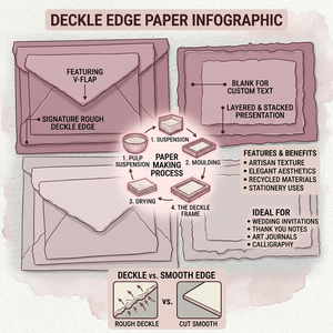 Papel con borde desflecado natural hecho a mano, ideal para invitaciones de boda, tarjetas de papelería, manualidades y embalaje. - Product Image 5