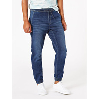 Pantalon en jean tissé délavé avec détails boutonnés, mélange de coton pour homme, décontracté, séchage rapide, été, automne, travail, voyage