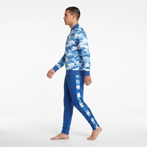 Men's Blue Camouflage Sublimated Tracksuit Zip Up Jacket Matching <b>Trousers</b> Fitness Gym Workout Athletic <b>Training</b> Sports Set - Product Image 4