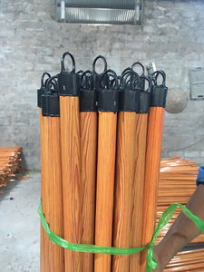 Manche de balai en bois naturel de 120 cm, grain de bois naturel, écologique, avec tête en PVC et pelle à poussière – Vente directe usine - Product Image 4