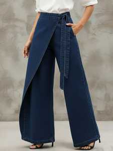 URBANGAZER INDUSTRIES Pantalon en jean large pour femme, mignon, uni, confortable, amincissant, en coton, respirant, séchage rapide, lavable, élastique - Product Image 6