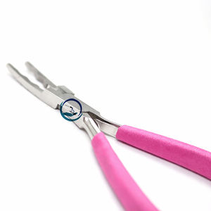 Pince professionnelle classique pour extensions de cheveux, 6 pouces, argentée avec poignée noire, pour l'installation et le retrait - Product Image 3