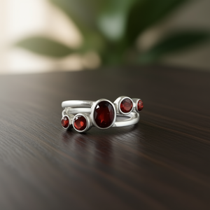 Designer <b>Garnet</b> Fashion <b>Ring</b> 3.6 Grams - Product Image 3