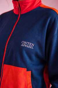 Conjunto Deportivo 2 en 1 para Mujer, Color Azul Marino y Rojo, Chaqueta con Cierre y Cuello Alto, Pantalones Deportivos - Product Image 5