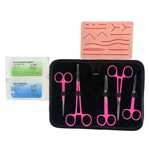 Teaching Medical Students Students' <b>Suture</b> Medic Instruments Stainless Steel Training <b>Suture</b> <b>Kit</b> with Surgical Skin Pad - Product Image 1